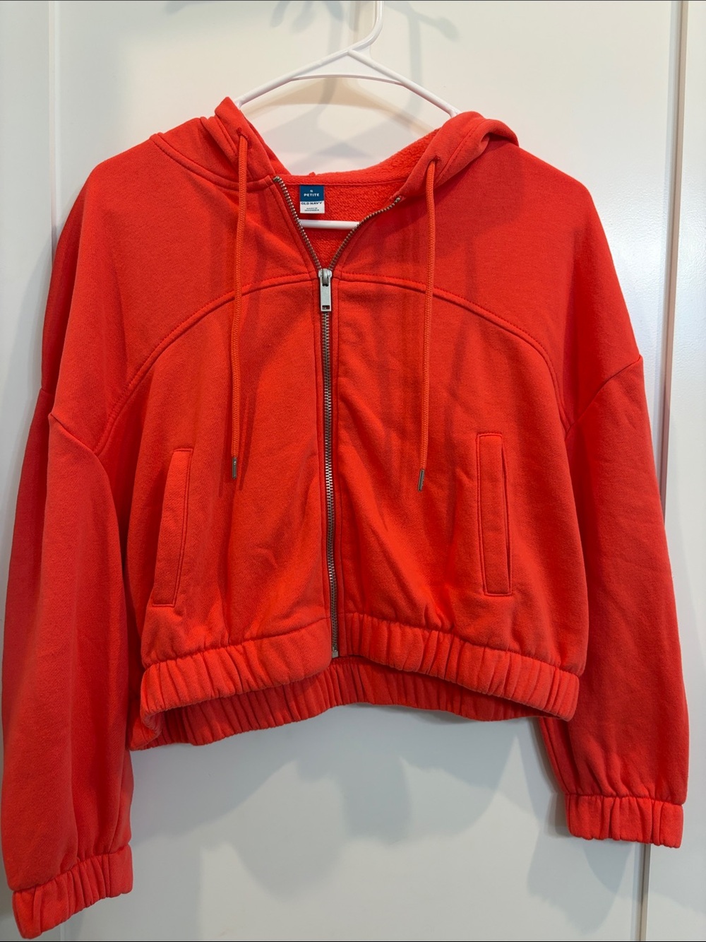 Old Navy Redish Orange Zip-Up Cropped Hoodie